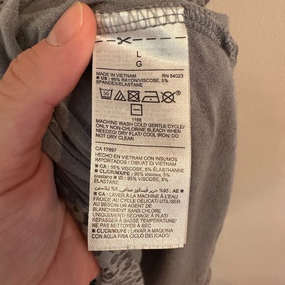 Old Navy Luxe Short Sleeve T-Shirt in Gray Leopard Print Cheetah Print, Large - Picture 5 of 5